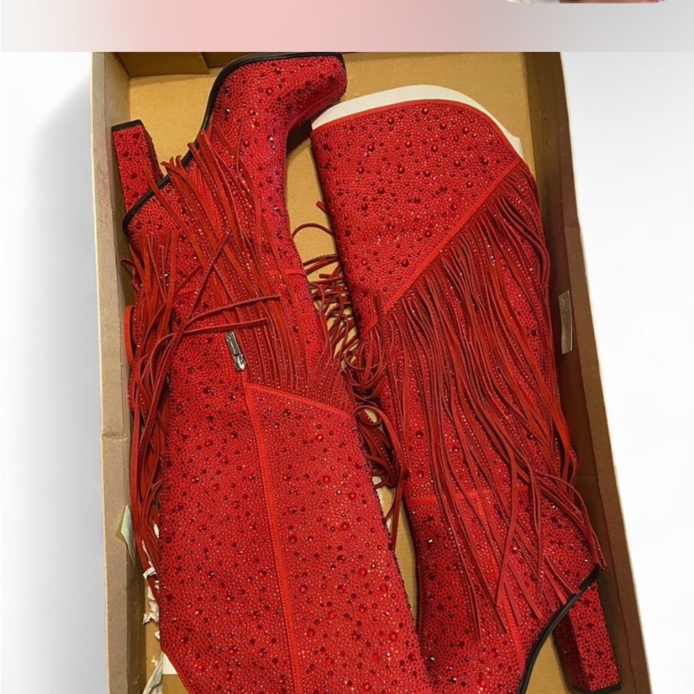 Red Fringe Women's Boots
